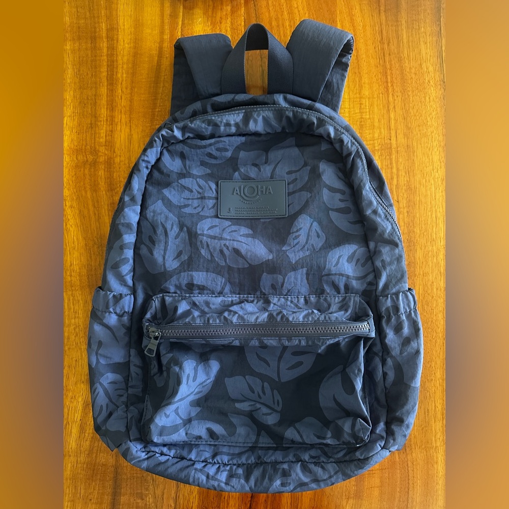 Aloha Collection Blue Monstera Backpack